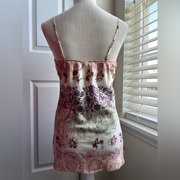 Xhilaration Paisley Satin Sequins Trim Camisole Tank Top - Picture 6 of 9